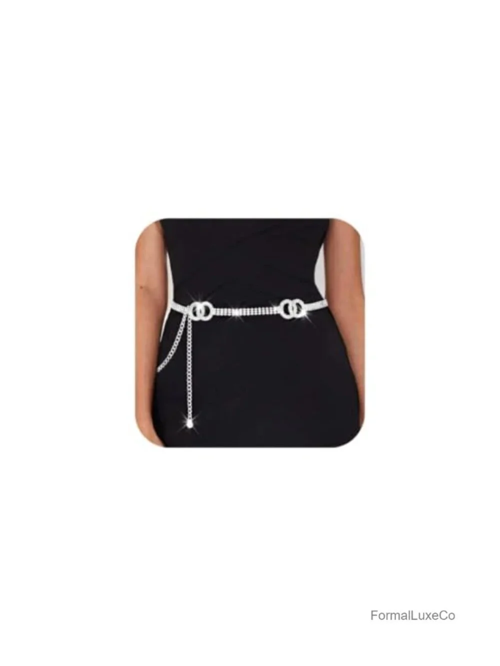 Sparkle Crystal Chain Waist Belt for Women Wedding Party Prom Dress Accessory